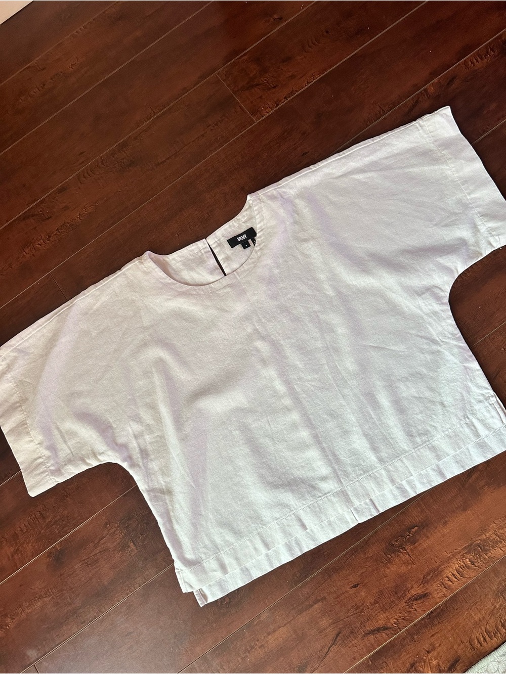 DKNYC White Boxy Short Sleeve Top